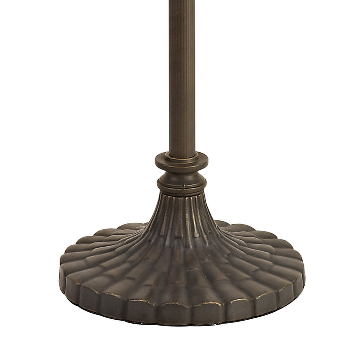 Nelson Lighting NLK02379 Tink 2 Light Stepped Design Floor Lamp With 40cm Tiffany Shade Amber/Chrome/Brass