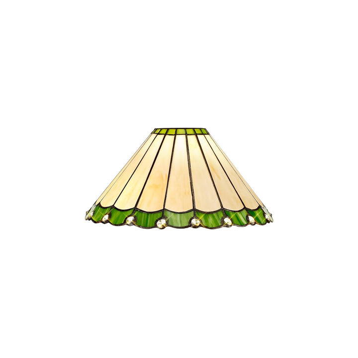 Nelson Lighting NL72409 Umbrian Tiffany 30cm Non-electric Shade Green/Cream/Crystal
