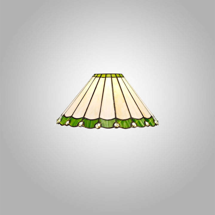 Nelson Lighting NL72409 Umbrian Tiffany 30cm Non-electric Shade Green/Cream/Crystal