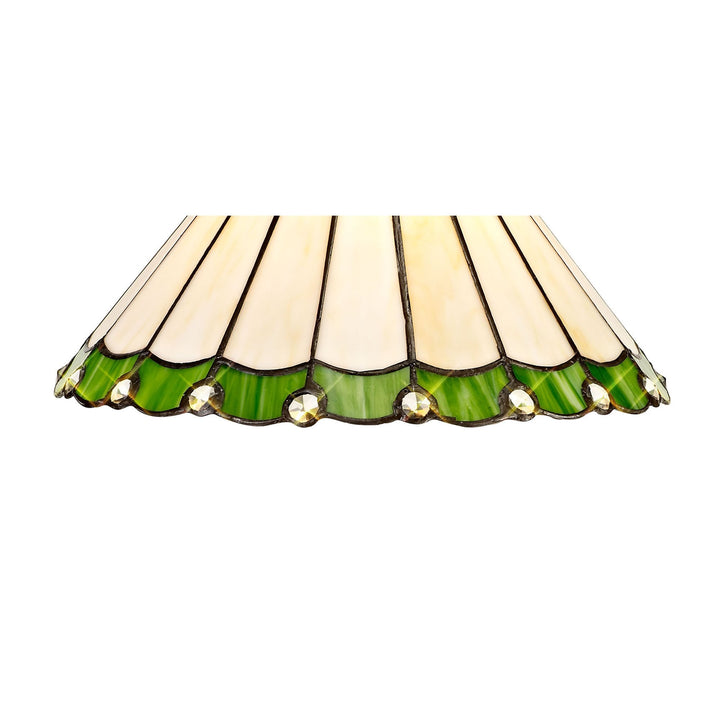 Nelson Lighting NL72409 Umbrian Tiffany 30cm Non-electric Shade Green/Cream/Crystal