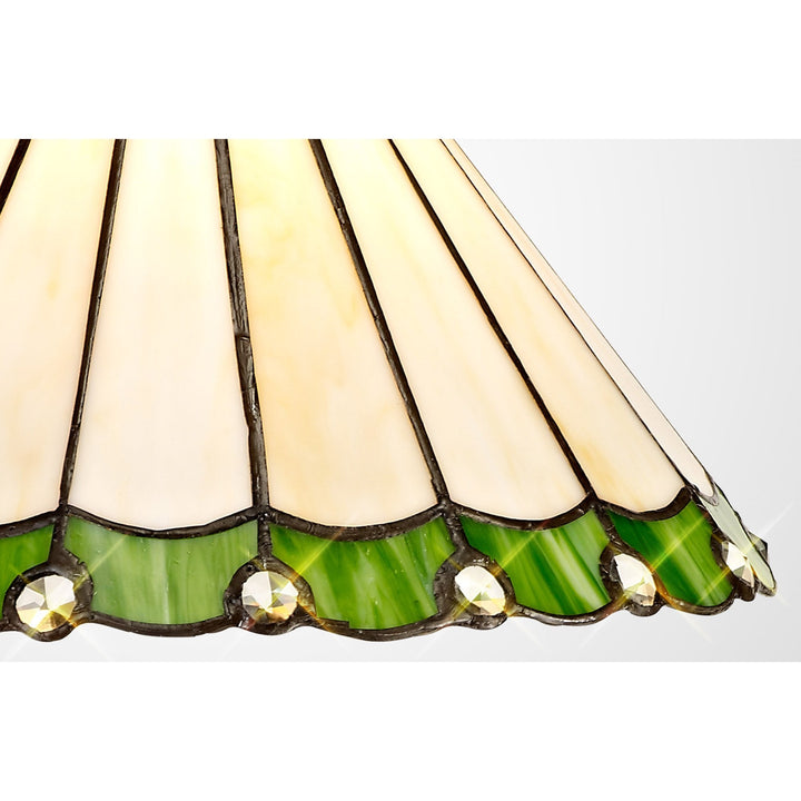 Nelson Lighting NL72409 Umbrian Tiffany 30cm Non-electric Shade Green/Cream/Crystal