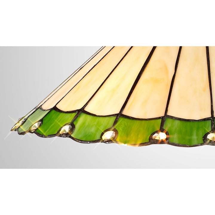 Nelson Lighting NL72419 Umbrian Tiffany 40cm Shade Only Suitable For Pendant/Ceiling/Table Lamp Green/Cream