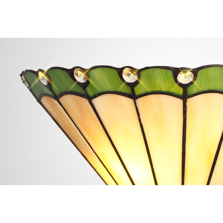 Nelson Lighting NL72429 Umbrian Tiffany Wall Lamp 2 Light Green/Cream/Crystal