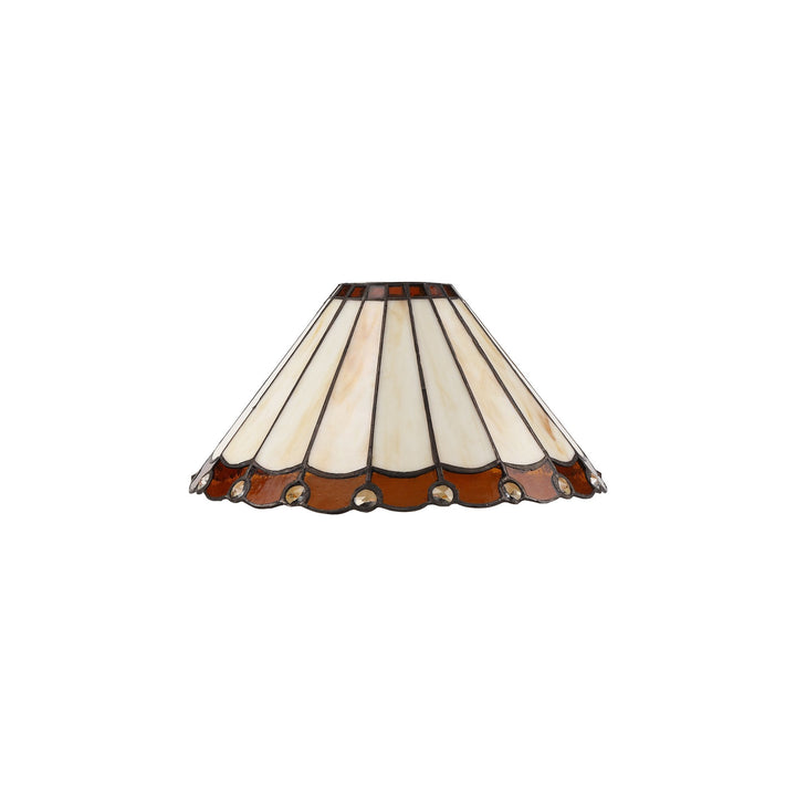 Nelson Lighting NL72439 Umbrian Tiffany 30cm Non-electric Shade Amber/Cream/Crystal