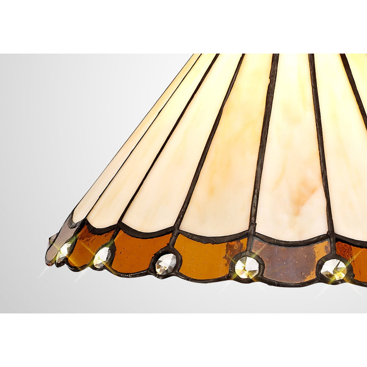 Nelson Lighting NL72439 Umbrian Tiffany 30cm Non-electric Shade Amber/Cream/Crystal