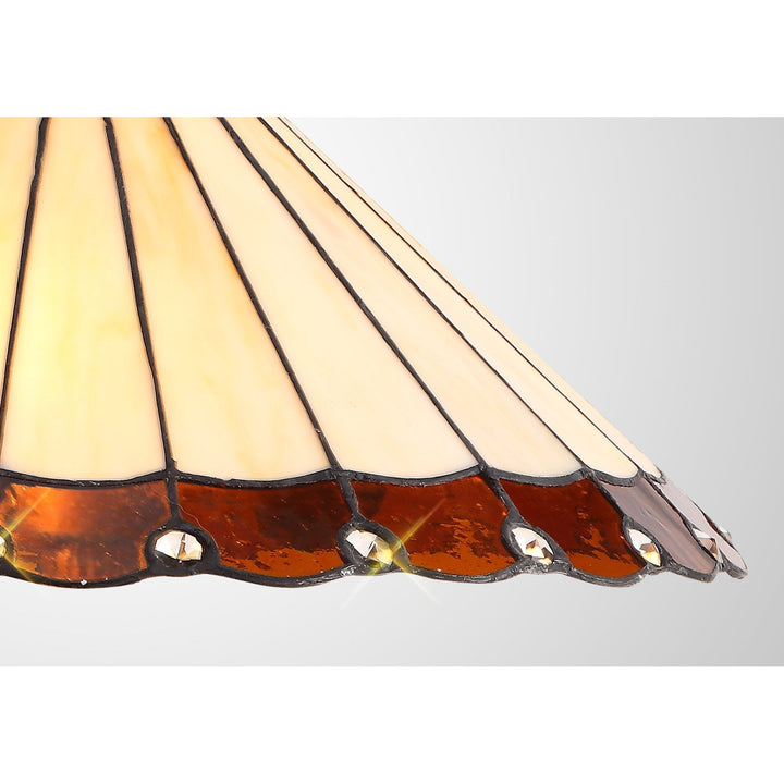 Nelson Lighting NL72449 Umbrian Tiffany 40cm Shade Only Suitable For Pendant/Ceiling/Table Lamp Amber/Cream