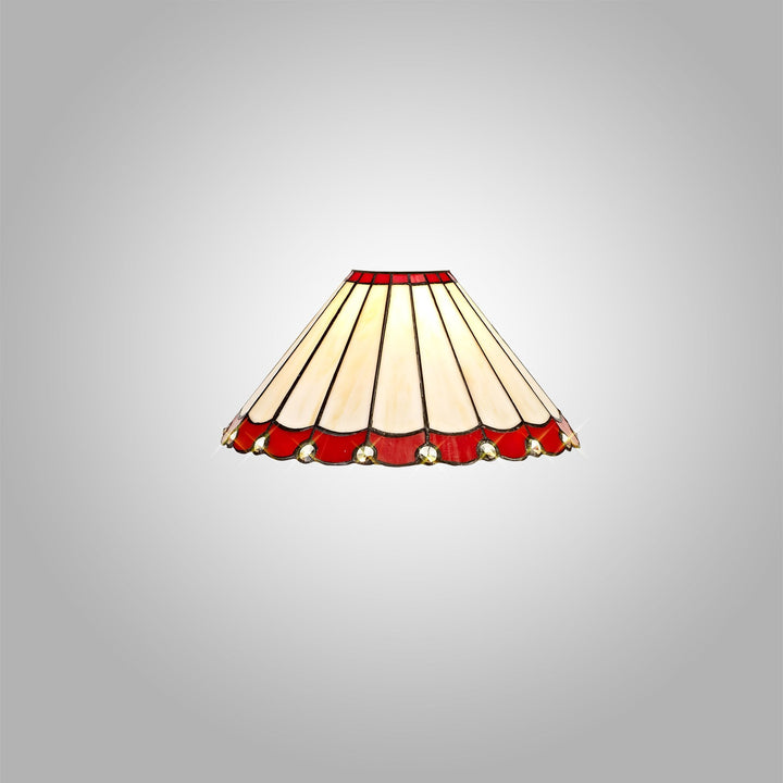 Nelson Lighting NL72469 Umbrian Tiffany 30cm Non-electric Shade Red/Cream/Crystal