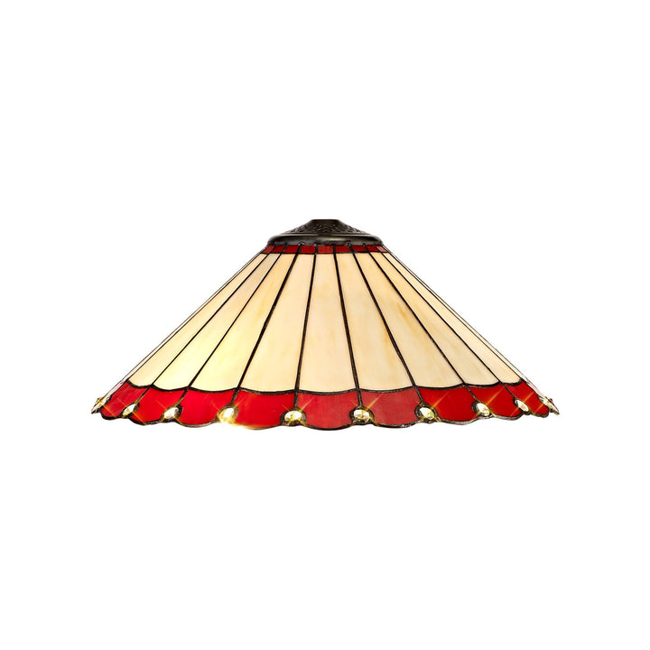Nelson Lighting NL72479 Umbrian Tiffany 40cm Shade Only Suitable For Pendant/Ceiling/Table Lamp Red/Cream