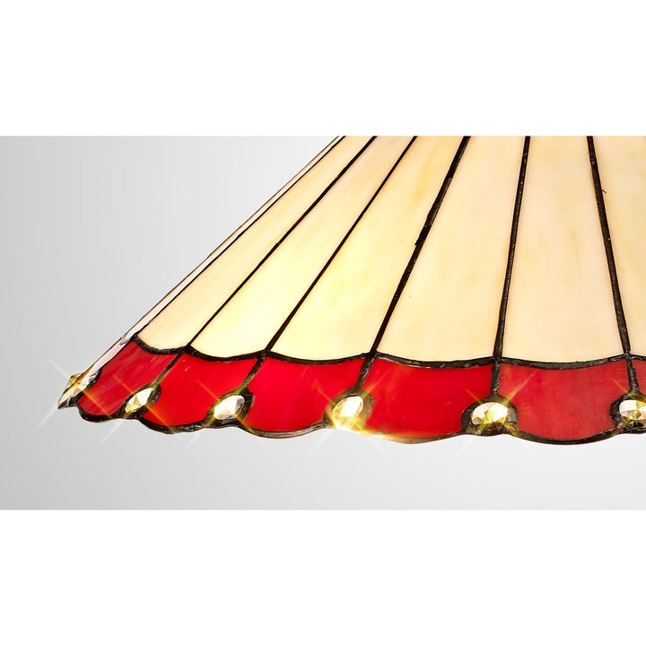 Nelson Lighting NL72479 Umbrian Tiffany 40cm Shade Only Suitable For Pendant/Ceiling/Table Lamp Red/Cream