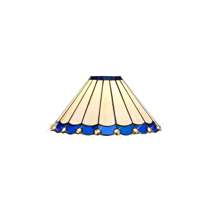 Nelson Lighting NL72499 Umbrian Tiffany 30cm Non-electric Shade Blue/Cream/Crystal