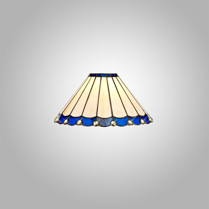 Nelson Lighting NL72499 Umbrian Tiffany 30cm Non-electric Shade Blue/Cream/Crystal