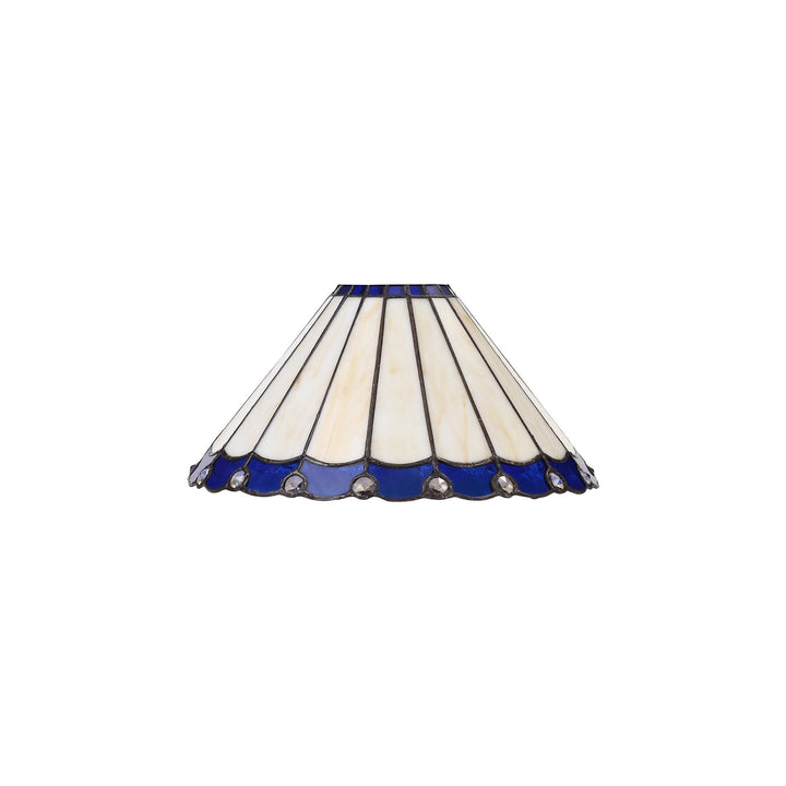 Nelson Lighting NL72499 Umbrian Tiffany 30cm Non-electric Shade Blue/Cream/Crystal