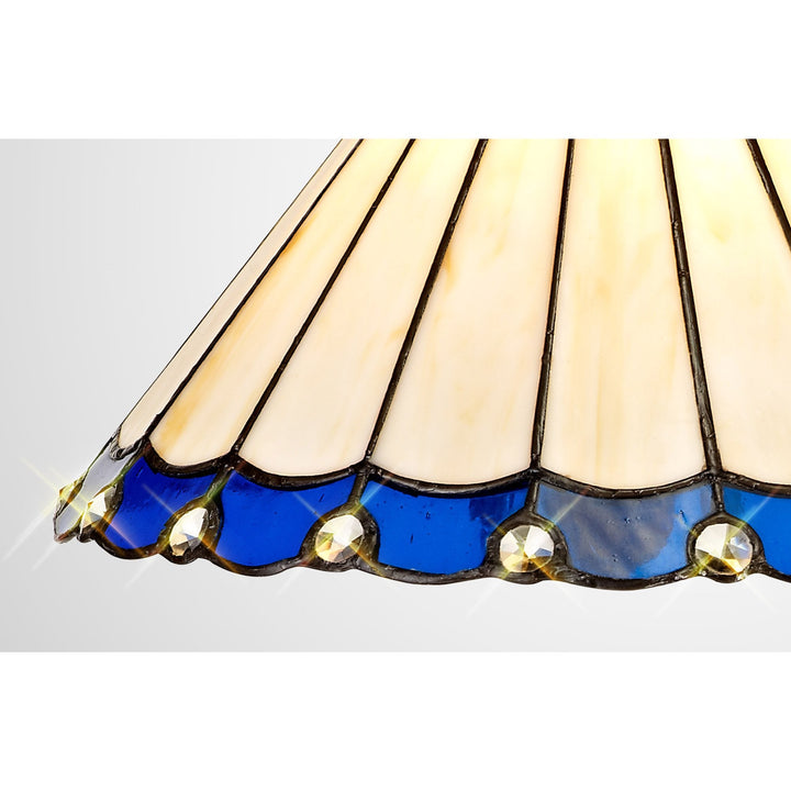 Nelson Lighting NL72499 Umbrian Tiffany 30cm Non-electric Shade Blue/Cream/Crystal