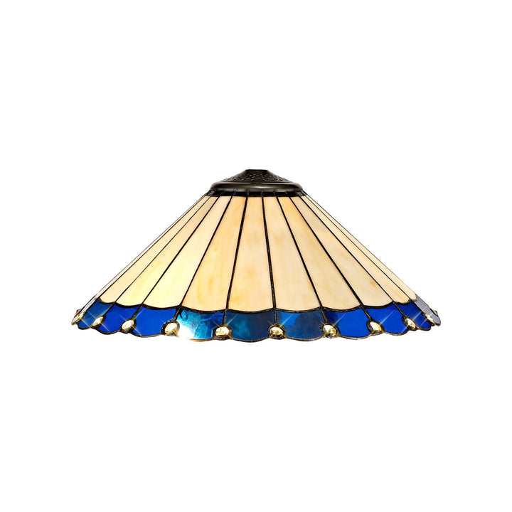 Nelson Lighting NL72509 Umbrian Tiffany 40cm Shade Only Suitable For Pendant/Ceiling/Table Lamp Blue/Cream