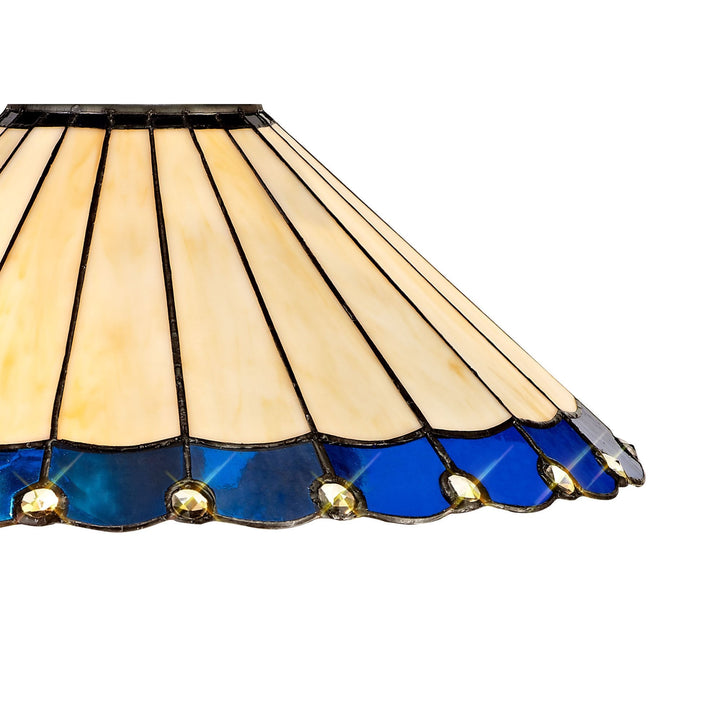 Nelson Lighting NL72509 Umbrian Tiffany 40cm Shade Only Suitable For Pendant/Ceiling/Table Lamp Blue/Cream