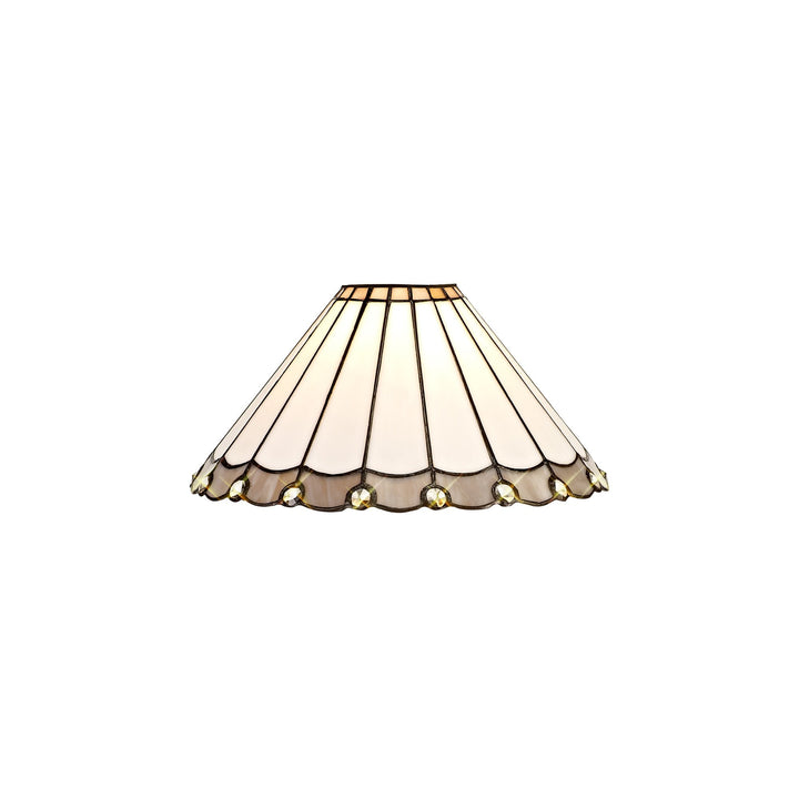 Nelson Lighting NL72529 Umbrian Tiffany 30cm Non-electric Shade Grey/Cream/Crystal