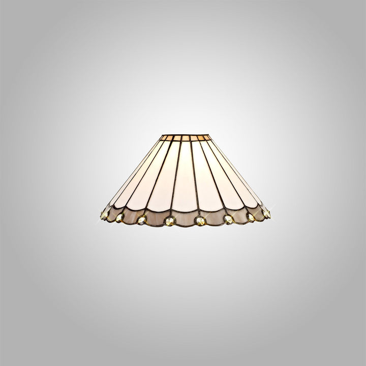 Nelson Lighting NL72529 Umbrian Tiffany 30cm Non-electric Shade Grey/Cream/Crystal