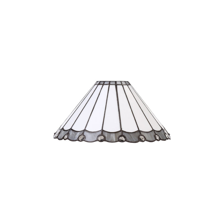 Nelson Lighting NL72529 Umbrian Tiffany 30cm Non-electric Shade Grey/Cream/Crystal