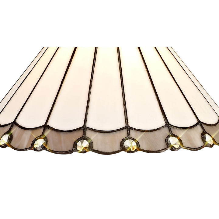 Nelson Lighting NL72529 Umbrian Tiffany 30cm Non-electric Shade Grey/Cream/Crystal