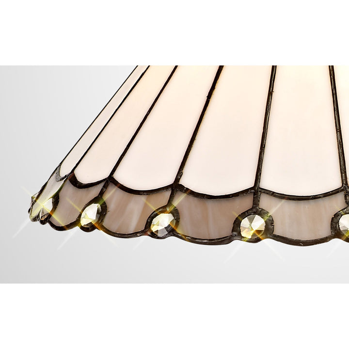 Nelson Lighting NL72529 Umbrian Tiffany 30cm Non-electric Shade Grey/Cream/Crystal