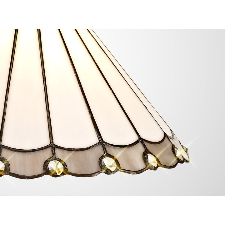 Nelson Lighting NL72529 Umbrian Tiffany 30cm Non-electric Shade Grey/Cream/Crystal