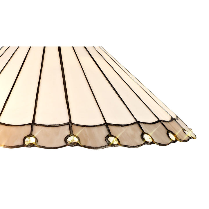 Nelson Lighting NL72539 Umbrian Tiffany 40cm Shade Only Suitable For Pendant/Ceiling/Table Lamp Grey/Cream