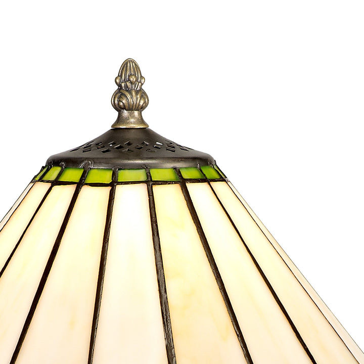 Nelson Lighting NLK02399 Umbrian 1 Light Tree Like Table Lamp With 30cm Tiffany Shade Green/Chrome/Crystal/Brass