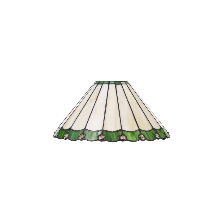 Nelson Lighting NLK02399 Umbrian 1 Light Tree Like Table Lamp With 30cm Tiffany Shade Green/Chrome/Crystal/Brass