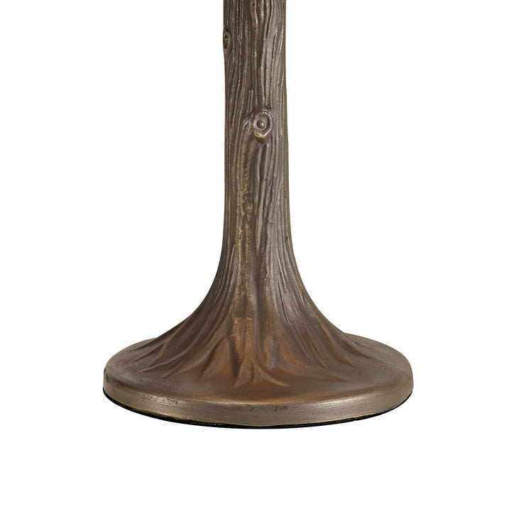 Nelson Lighting NLK02619 Umbrian 1 Light Tree Like Table Lamp With 30cm Tiffany Shade Amber/Chrome/Crystal/Brass