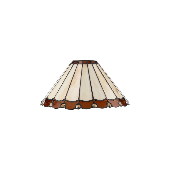 Nelson Lighting NLK02689 Umbrian 3 Light Semi Ceiling With 30cm Tiffany Shade Amber/Chrome/Antique Brass