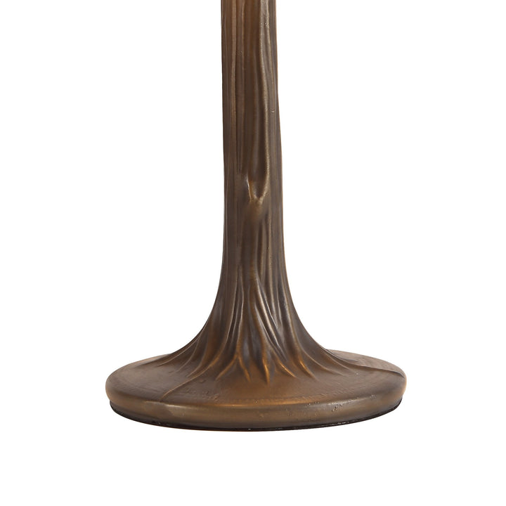 Nelson Lighting NLK02729 Umbrian 2 Light Curved Table Lamp With 40cm Tiffany Shade Amber/Chrome/Antique Brass