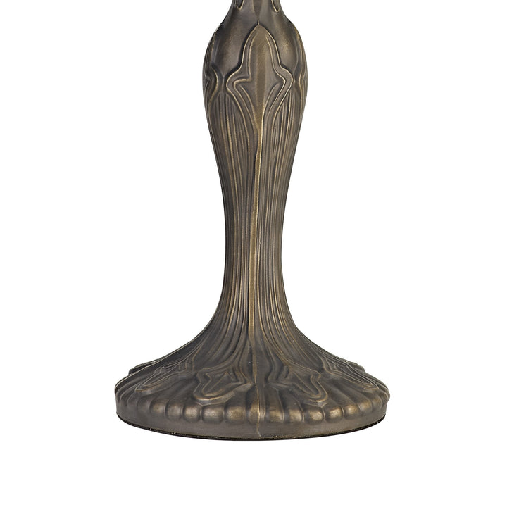 Nelson Lighting NLK03169 Umbrian 2 Light Curved Table Lamp With 40cm Tiffany Shade Blue/Chrome/Antique Brass
