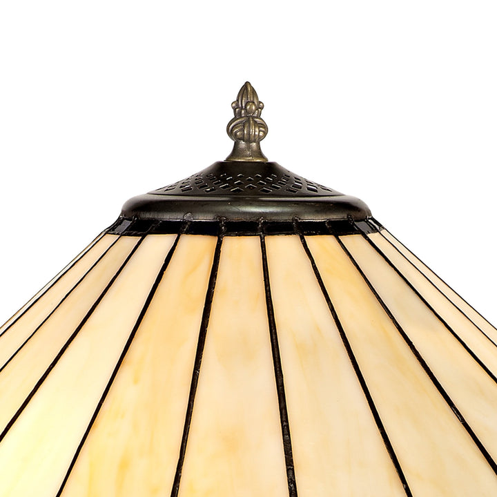 Nelson Lighting NLK03179 Umbrian 2 Light Octagonal Table Lamp With 40cm Tiffany Shade Blue/Chrome/Antique Brass