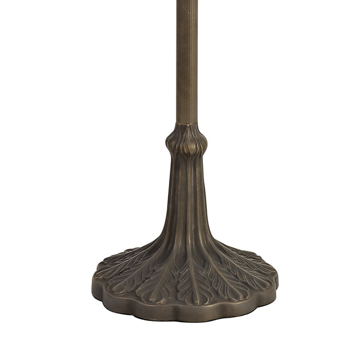 Nelson Lighting NLK03249 Umbrian 2 Light Leaf Design Floor Lamp With 40cm Tiffany Shade Blue/Chrome/Brass