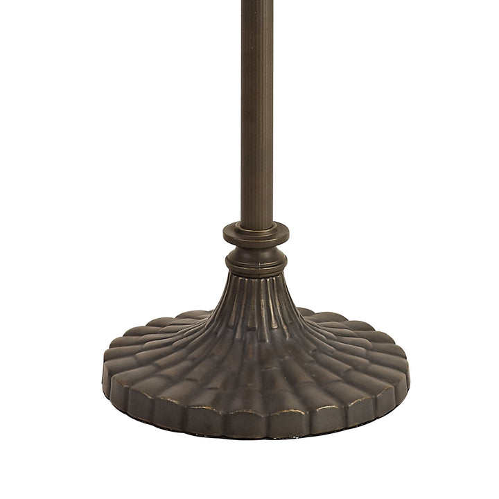 Nelson Lighting NLK03259 Umbrian 2 Light Stepped Design Floor Lamp With 40cm Tiffany Shade Blue/Chrome/Brass
