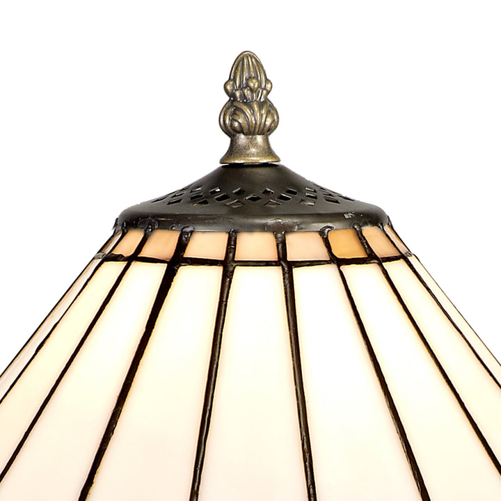 Nelson Lighting NLK03279 Umbrian 1 Light Tree Like Table Lamp With 30cm Tiffany Shade Grey/Chrome/Antique Brass