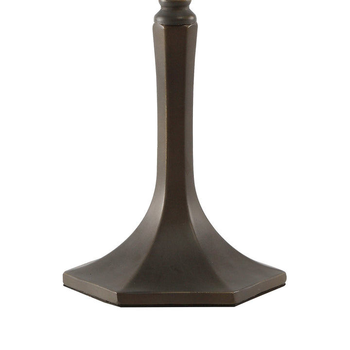 Nelson Lighting NLK03299 Umbrian 1 Light Octagonal Table Lamp With 30cm Tiffany Shade Grey/Chrome/Antique Brass