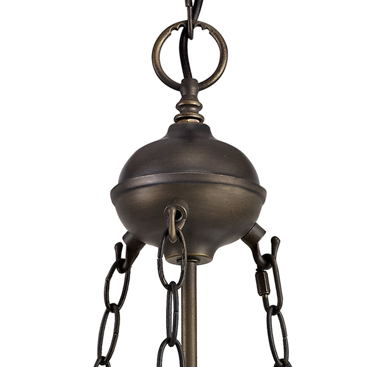 Nelson Lighting NLK03359 Umbrian 2 Light Up Lighter Pendant With 30cm Tiffany Shade Grey/Chrome/Antique Brass