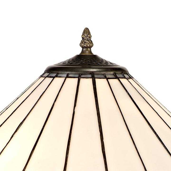 Nelson Lighting NLK03379 Umbrian 2 Light Tree Like Table Lamp With 40cm Tiffany Shade Grey/Chrome/Antique Brass