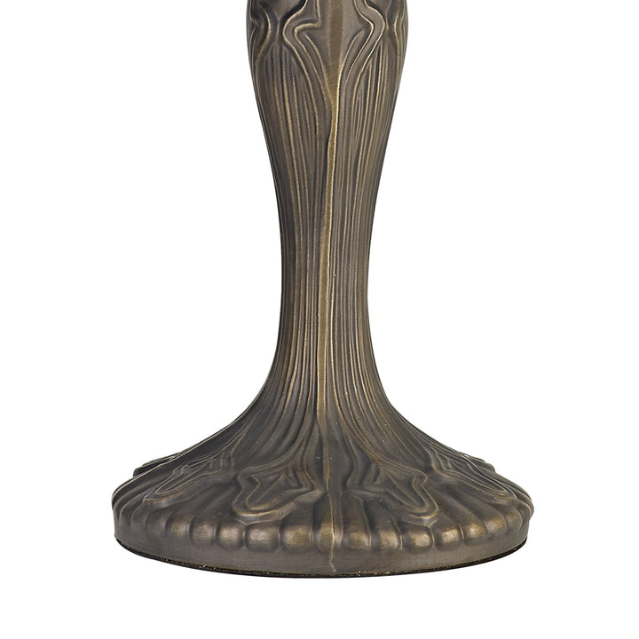 Nelson Lighting NLK03389 Umbrian 2 Light Curved Table Lamp With 40cm Tiffany Shade Grey/Chrome/Antique Brass