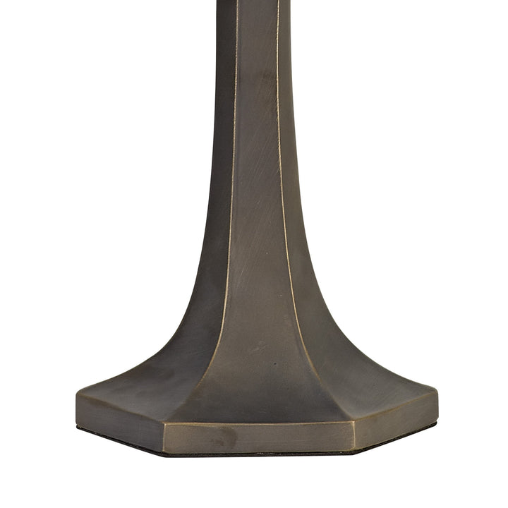 Nelson Lighting NLK03399 Umbrian 2 Light Octagonal Table Lamp With 40cm Tiffany Shade Grey/Chrome/Antique Brass