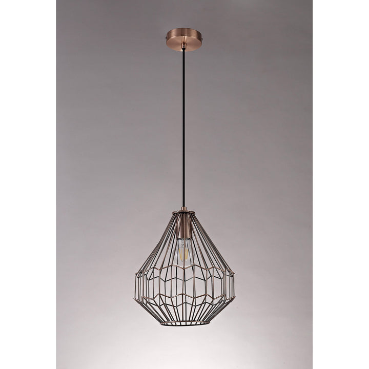 Nelson Lighting NL71339 Valerie Small Pendant 1 Light Antique Copper