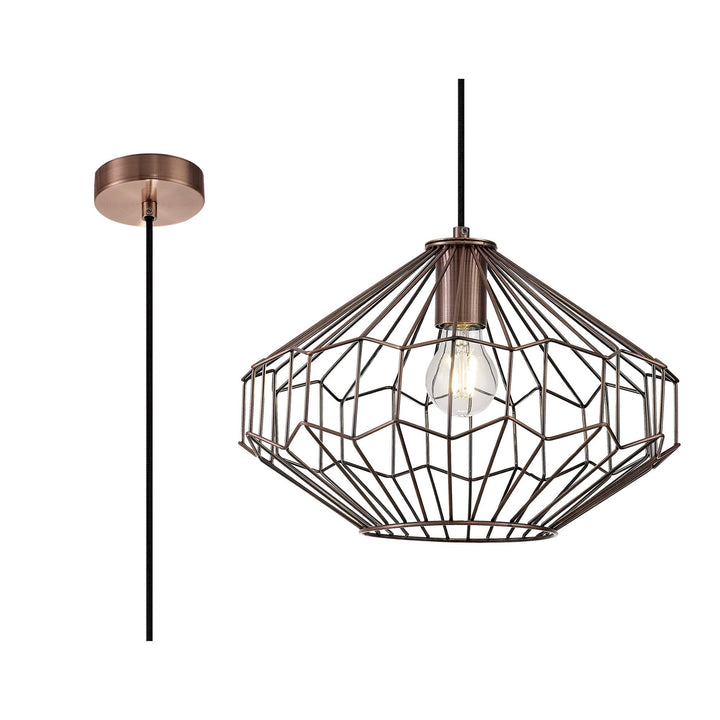 Nelson Lighting NL71349 Valerie Medium Pendant 1 Light Antique Copper