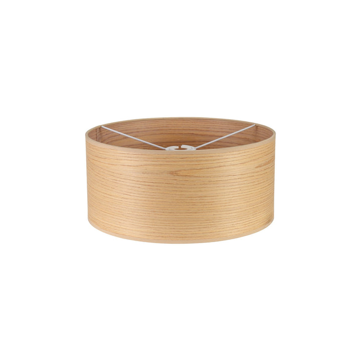 Nelson Lighting NL76909 Vivi Round 395x 180mm Wood Effect Shade Light Oak/White Laminate