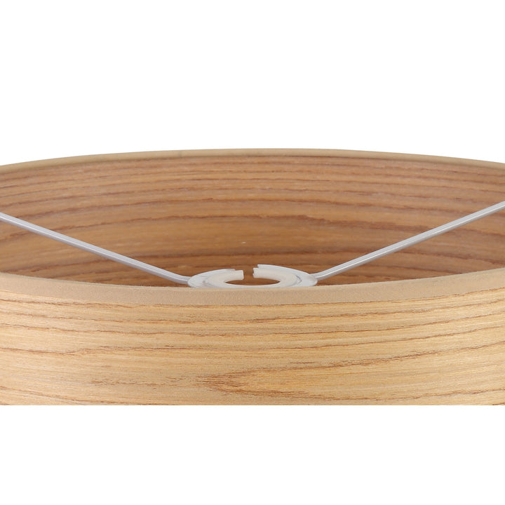 Nelson Lighting NL76909 Vivi Round 395x 180mm Wood Effect Shade Light Oak/White Laminate