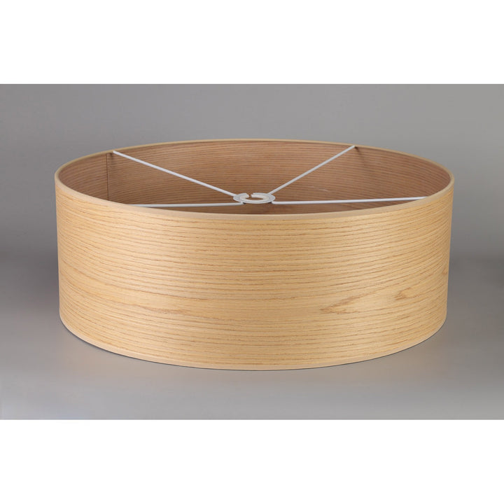 Nelson Lighting NL76919 Vivi Round 600x 210mm Wood Effect Shade Light Oak/White Laminate