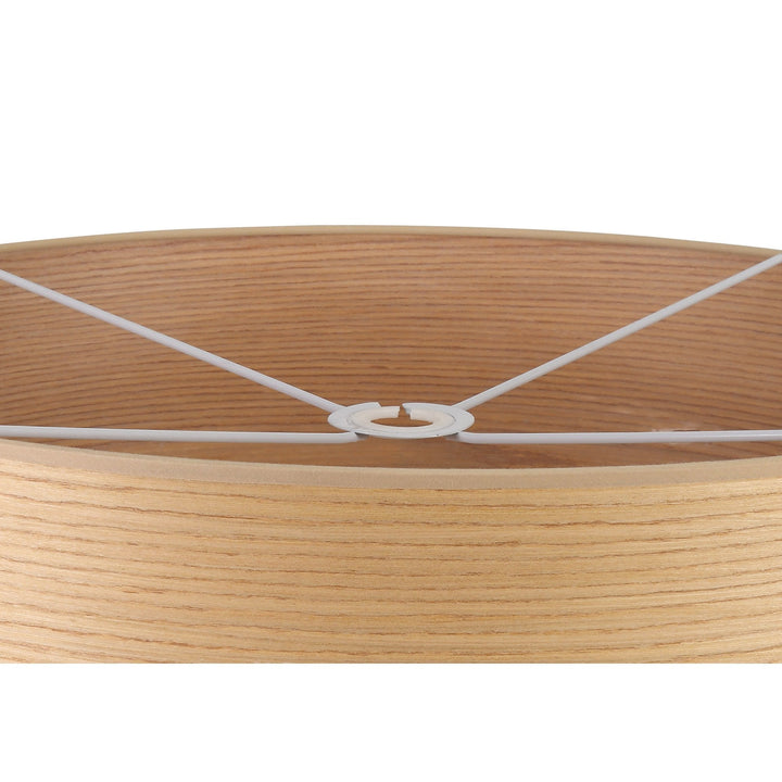 Nelson Lighting NL76919 Vivi Round 600x 210mm Wood Effect Shade Light Oak/White Laminate