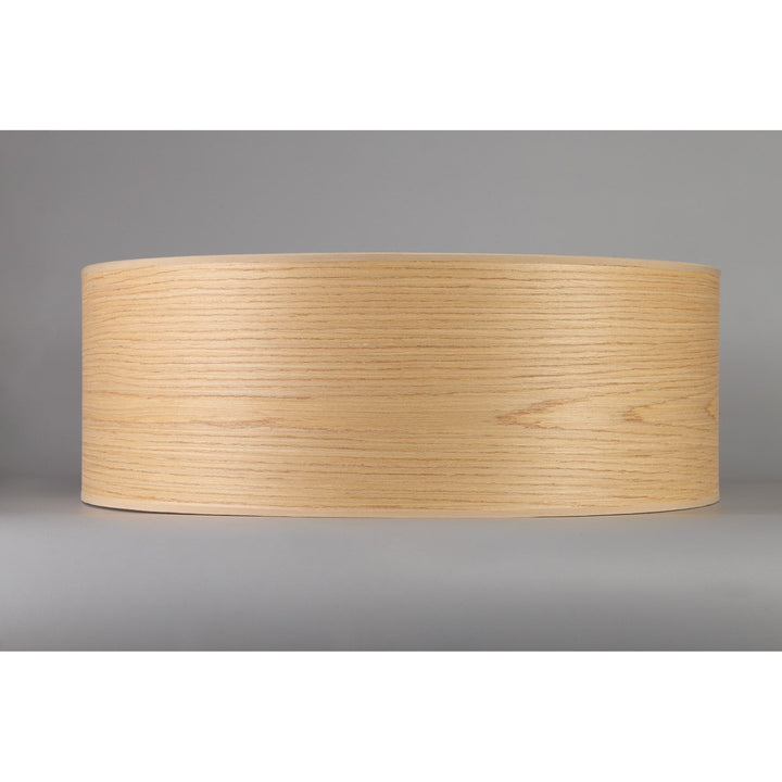 Nelson Lighting NL76919 Vivi Round 600x 210mm Wood Effect Shade Light Oak/White Laminate