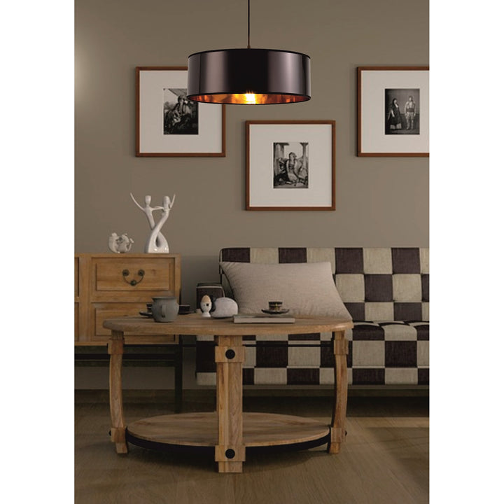 Nelson Lighting NL76929 Vivi Round 395x 180mm Wood Effect Shade Grey Oak/White Laminate