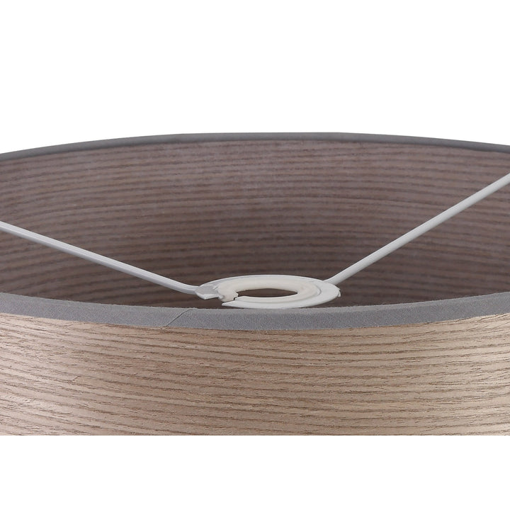 Nelson Lighting NL76929 Vivi Round 395x 180mm Wood Effect Shade Grey Oak/White Laminate